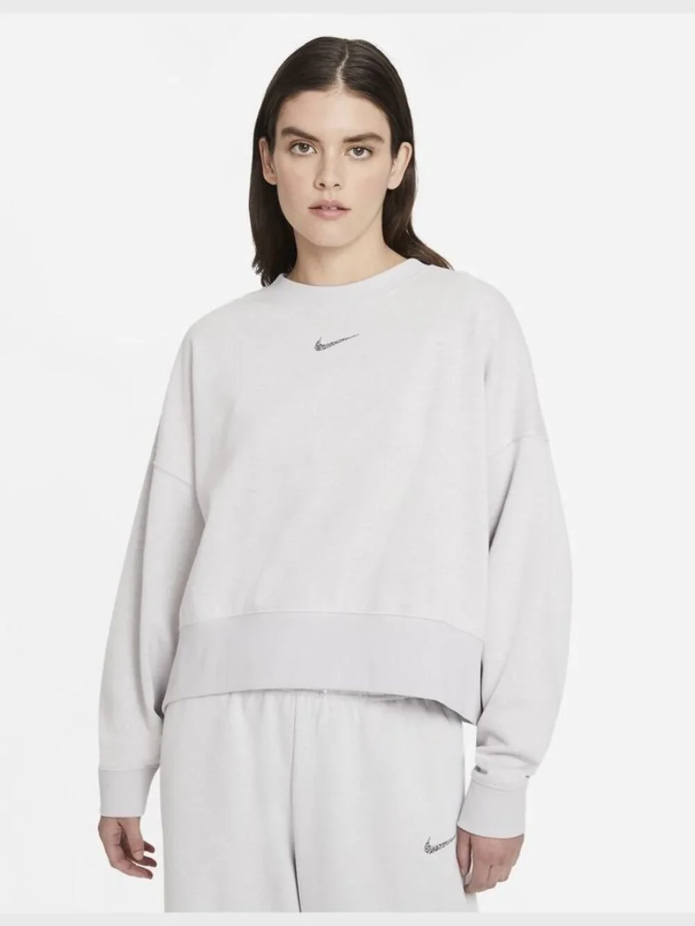 Nike Women's Gray Collection Essential Crew Neck Casual Sweatshirt Size S